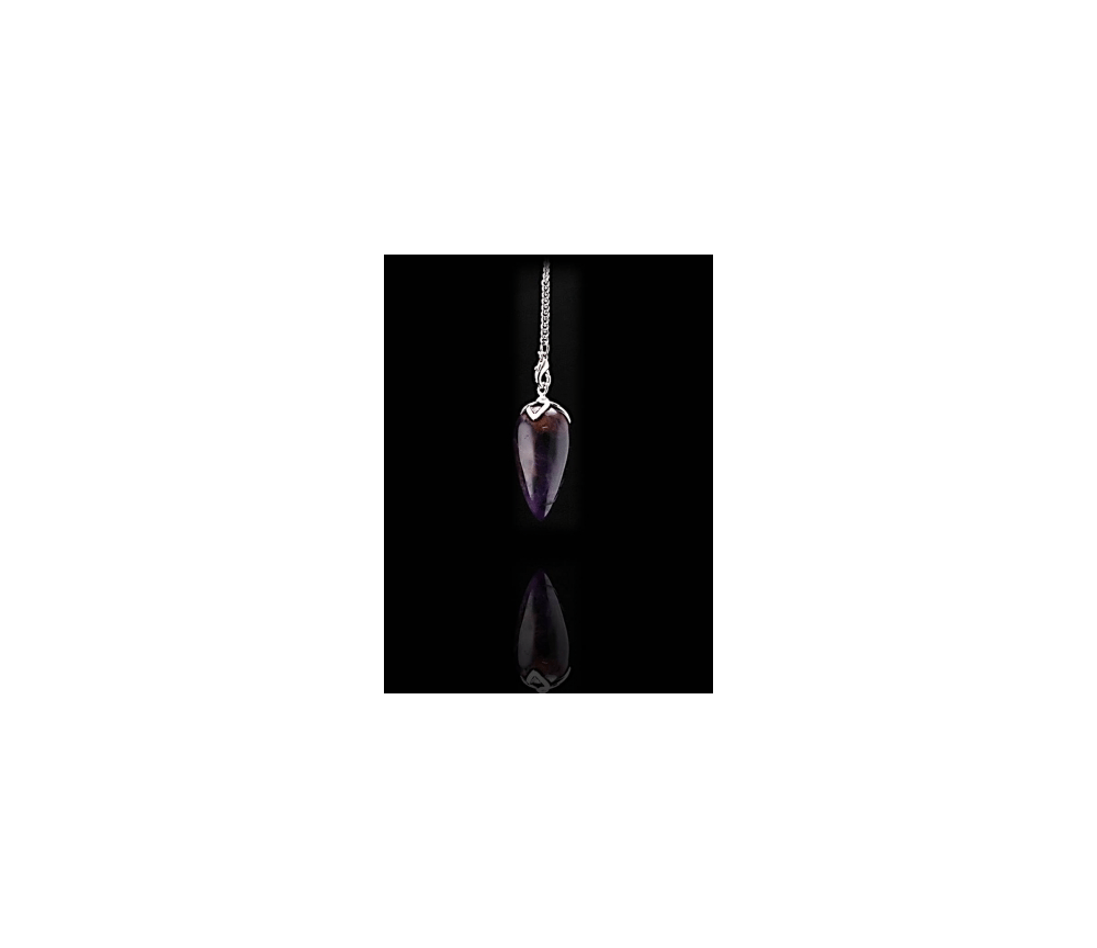 Pendel - Edelstein - Amethyst Spitze - Lotus - Silber - ca. 2,5-3 cm
