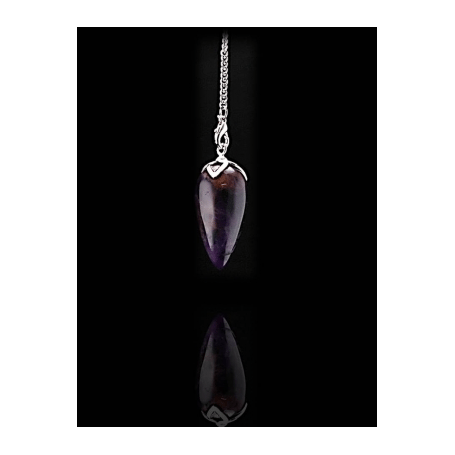 Pendel - Edelstein - Amethyst Spitze - Lotus - Silber - ca. 2,5-3 cm