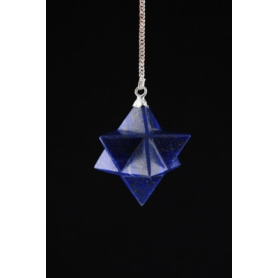 Pendel - Edelstein - Lapislazuli - Merkaba - achtspizig - Silber - ca. 3cm