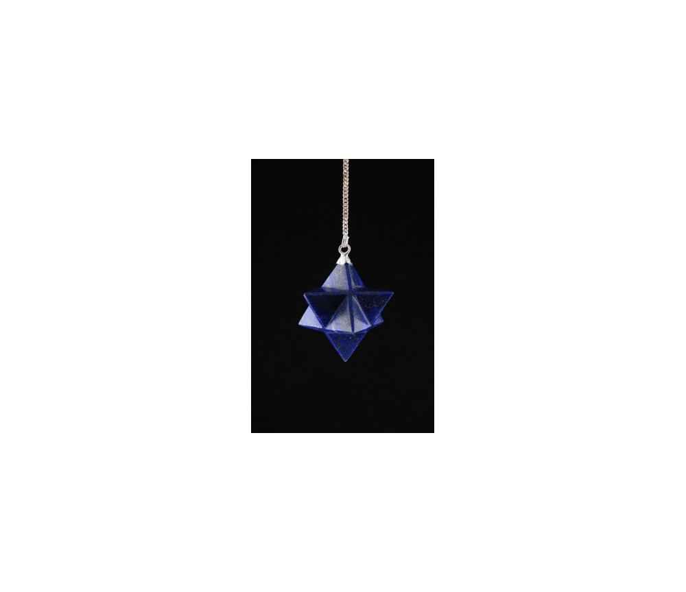 Pendel - Edelstein - Lapislazuli - Merkaba - achtspizig - Silber - ca. 3cm