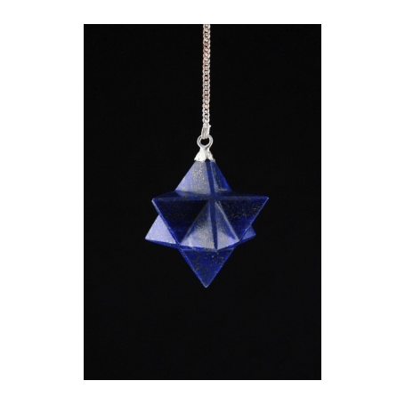 Pendel - Edelstein - Lapislazuli - Merkaba - achtspizig - Silber - ca. 3cm