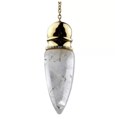 Pendel - Edelstein - Bergkristall Kammer - abschraubbar - Gold - 5,3cm