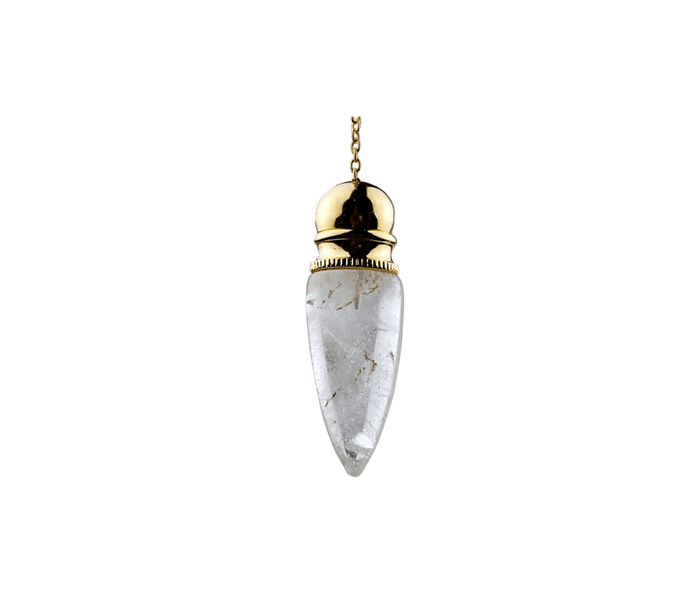 Pendel - Edelstein - Bergkristall Kammer - abschraubbar - Gold - 5,3cm