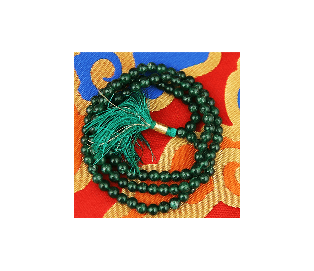 Mala - Edelstein - Aventurin AA-Qualität - mit passender Quaste - 108 Perlen - ca. 29,5cm