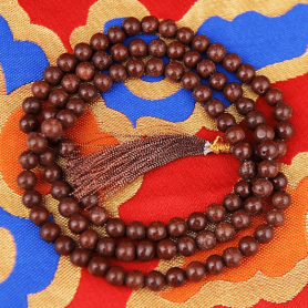 Mala - Edelstein - roter Jaspis - mit passender Quaste - 108 Perlen - ca. 45,5cm