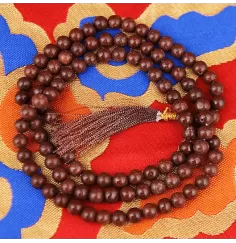 Mala - Edelstein - roter Jaspis - mit passender Quaste - 108 Perlen - ca. 45,5cm