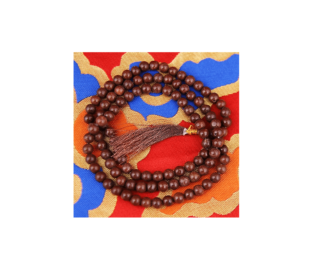 Mala - Edelstein - roter Jaspis - mit passender Quaste - 108 Perlen - ca. 45,5cm