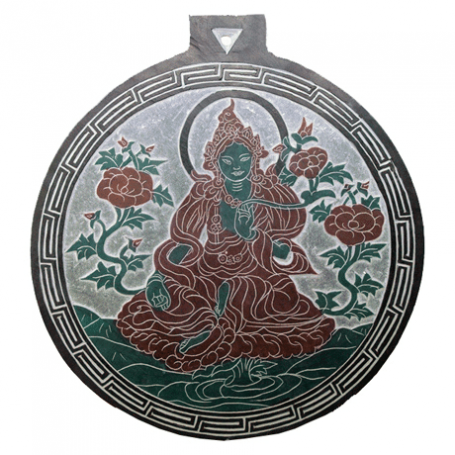 Hängende Dekoration - Bild /Relief - Grüne Tara - aus Tonschiefer - ca. 17,5cm
