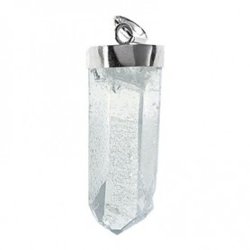 Anhänger - Bergkristall roh mit Silberkappe, ca. 3,0 - 4,5cm