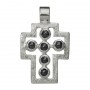 Anhänger - Passions-Kreuz, mit Hämatit, 925 Silber, matt