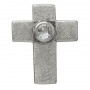 Anhänger - Passions-Kreuz, mit Topas, 925 Silber, matt