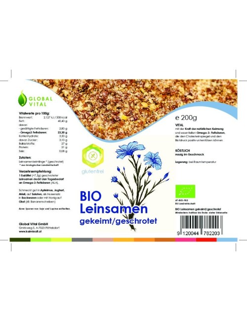 Keimkraft.at - BIO Leinsamen gekeimt geschrotet