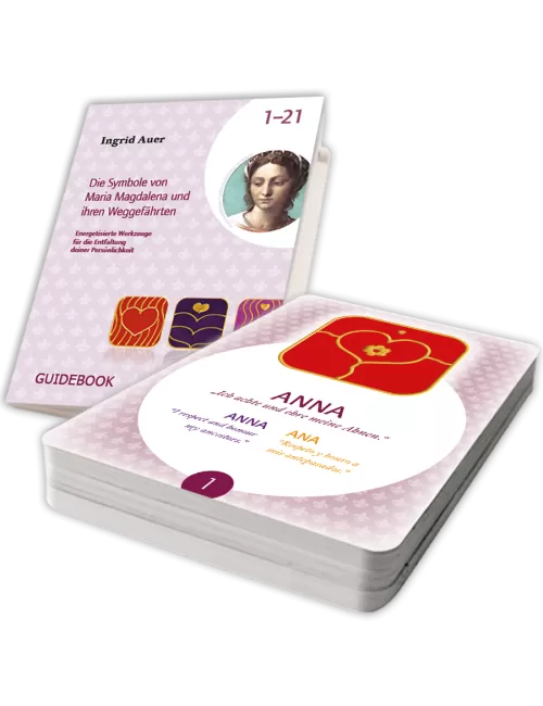 Ingrid Auer - Energetisiertes Kartenset Maria-Magdalena-Symbole DEUTSCH mit Guidebook
