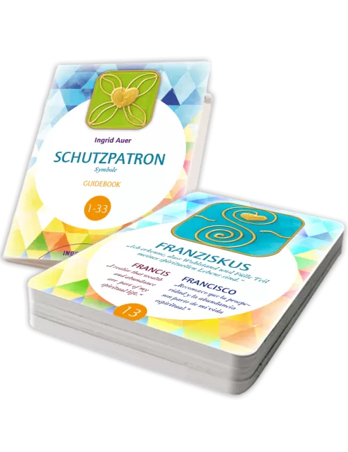 Ingrid Auer - Energetisiertes Kartenset Schutzpatron-Symbole DEUTSCH mit Guidebook