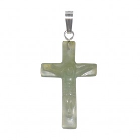 Anhänger Kreuz mit Jesus, Serpentin, 3,5cm