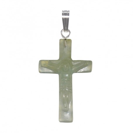 Anhänger Kreuz mit Jesus, Serpentin, 3,5cm