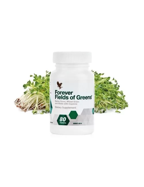 Forever - Forever Fields of Greens® -Nahrungsergänzungsmittel mit grünem Gerstengras, Weizengras und Alfalfa - 80 Presslinge