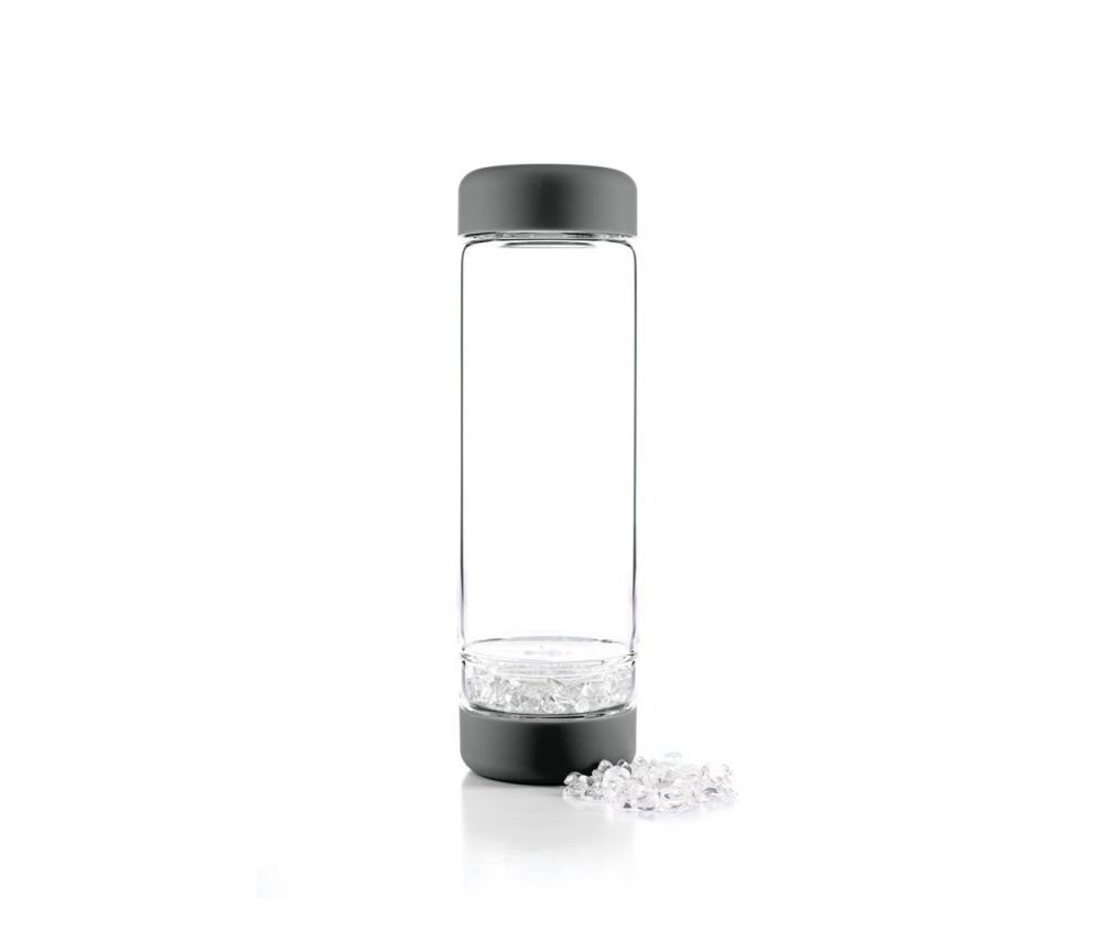 VitaJuwel - Trinkflasche inu! lava grey - Bergkristall