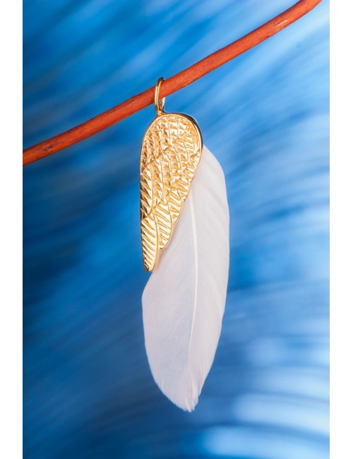 Anhänger - Traumfeder, gold aus Stahl