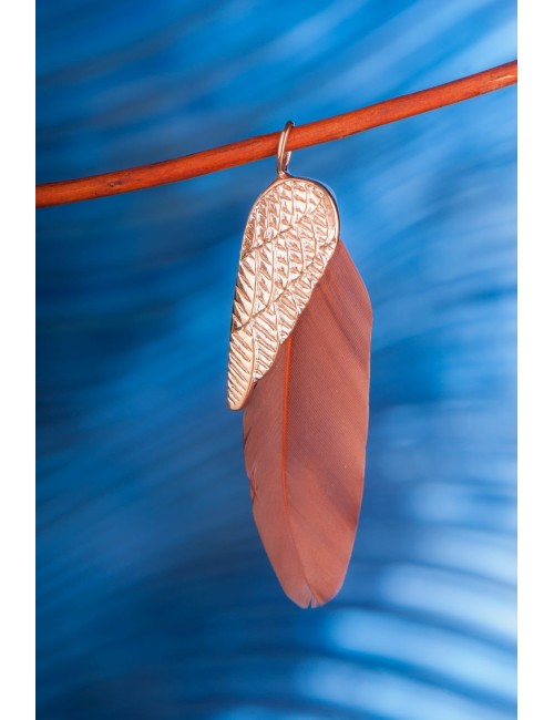 Anhänger - Traumfeder, rosé aus Stahl