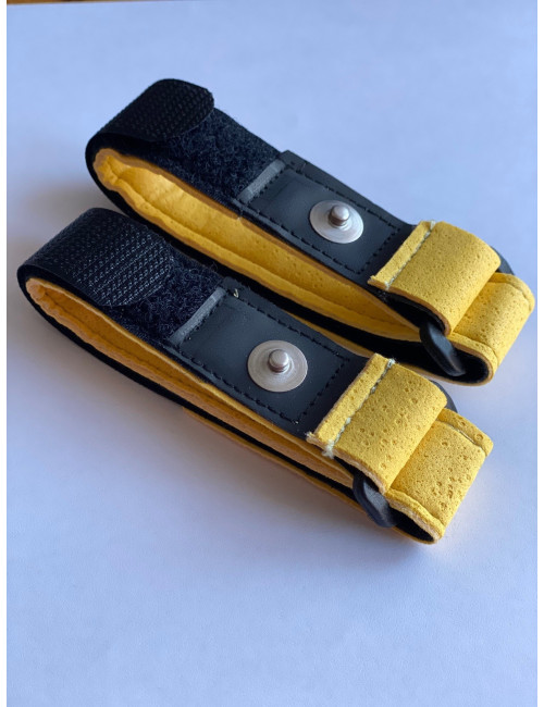 Armbandelektroden schwarz/gelb - SuperSoft - für Healy Gerät, TimeWaver, Elektro- & Tens- Stimulationsgeräte