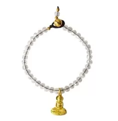Armband - Buddha - mit 33 Glasperlen, crystal 18cm