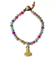 Armband - Buddha - mit 33 Glasperlen, bunt 18cm