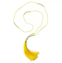 Mala - Buddha gelb mit 25 Glasperlen 48cm