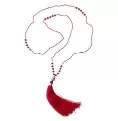 Mala - Buddha rot mit 25 Glasperlen 48cm