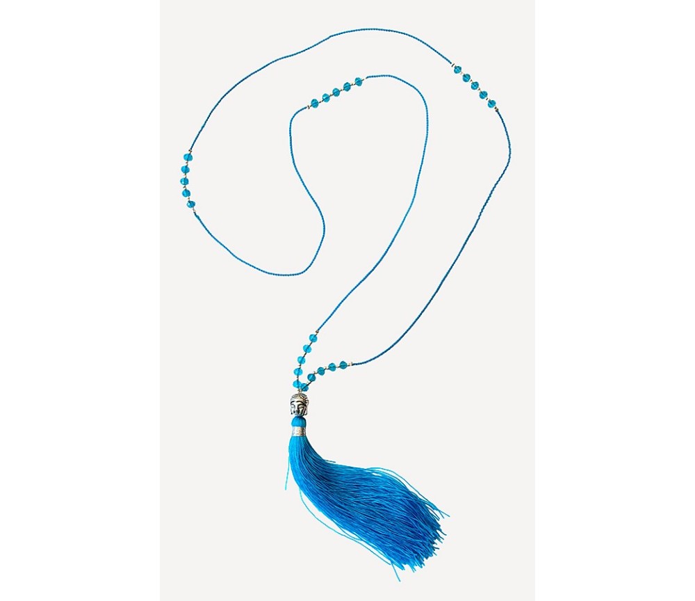Mala - Buddha türkis mit 25 Glasperlen 48cm