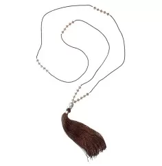 Mala - Buddha braun mit 25 Glasperlen 48cm