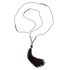 Mala - Buddha schwarz mit 25 Glasperlen 48cm