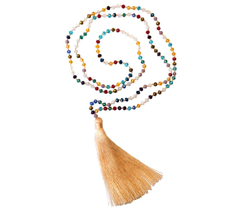 Mala - multicolour- rosa mit  Glasperlen 52cm