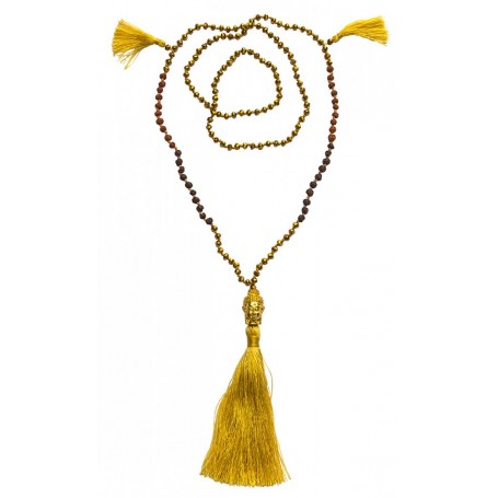 "Buddha Mala" gold mit Glasperlen