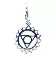 Anhänger - Karabiner -Vishuddhi Chakra- 1,4cm 925 Silber