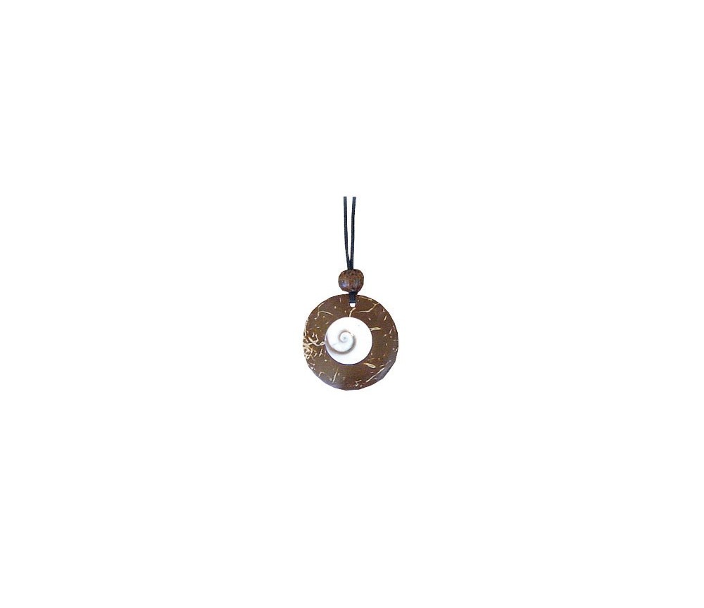 Halskette - Kokosnuss mit Shiva-Eye 3cm