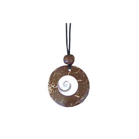 Halskette Kokosnuss mit Shiva-Eye 3cm