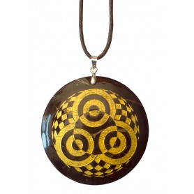 Halskette "Kornkreis Ammersee" Coconut gold lackiert 5cm