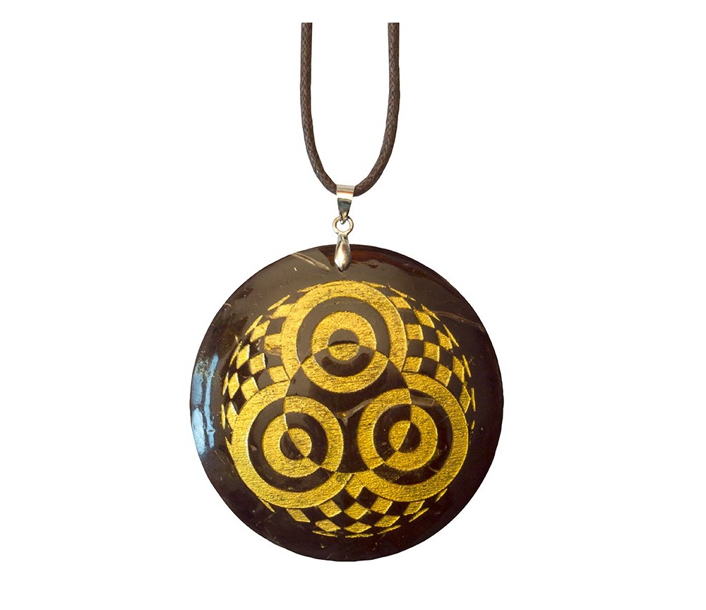 Halskette - Kornkreis Ammersee- Coconut gold lackiert 5cm