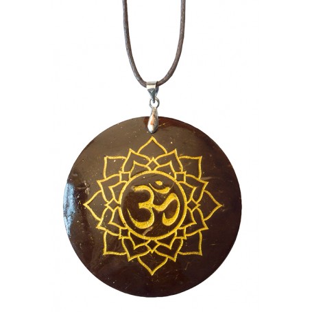 Halskette "Lotus Om" Coconut gold lackiert 5cm