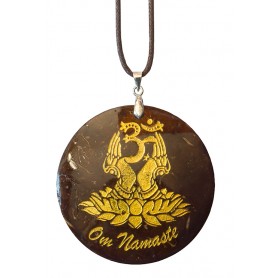 Halskette "Om Namaste" Coconut gold lackiert 5cm