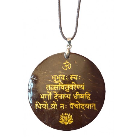 Halskette "Gayatri Mantra" Coconut gold lackiert 5cm