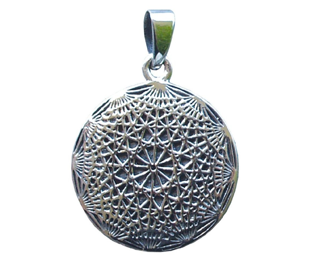 Anhänger -  Kosmogramm- Messing versilbert 3,0cm 6,5g