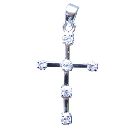 Anhänger "Kreuz mit 6 Zirkonia" Silber 925 1