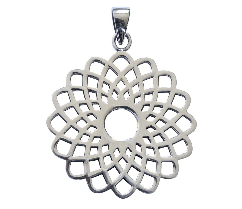 Anhänger -  Sahasrara Lotus- Messing versilbert