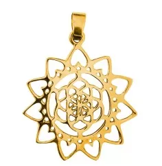 Anhänger -  Blume des Lebens mit Lotus- Messing 3,0cm, 2,8g