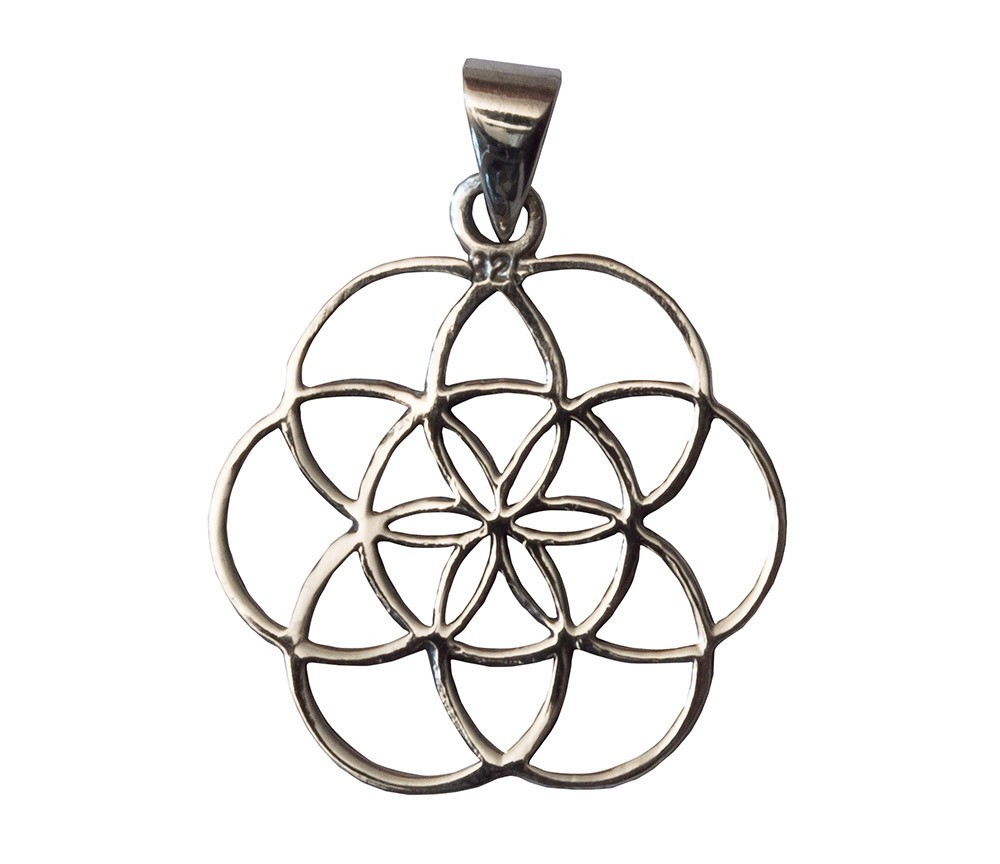 Anhänger -  Saat des Lebens- Bronze versilbert 1,5g 2cm