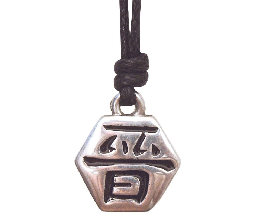 Anhänger -  Chin- Zinn 3cm mit Baumwollband