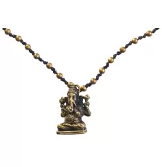 Halskette - Ganesha- mit 80 Messingperlen 35cm