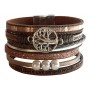 Armband "Baum des Lebens" Kunstleder braun